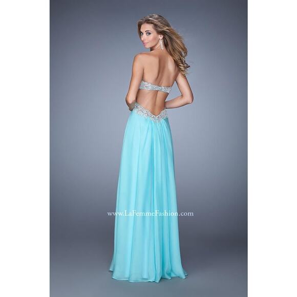 La Femme Elegant Chiffon Gown Size 6 New with Tags - Picture 3 of 8